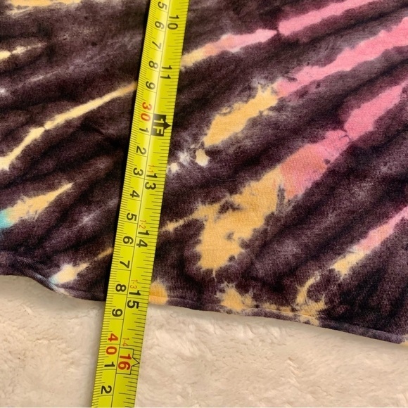 NWT Abound Crop Top Small Tie Dye Cotton Modal Black Teal Pink Yellow Stretch - Picture 14 of 14